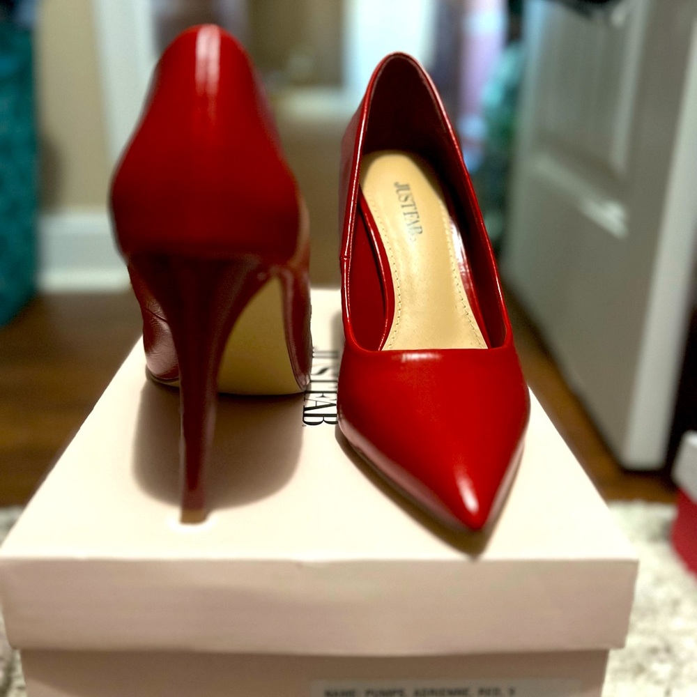 Adrienne Pumps from Just Fab. Worn once. Comes with replacement heel caps.